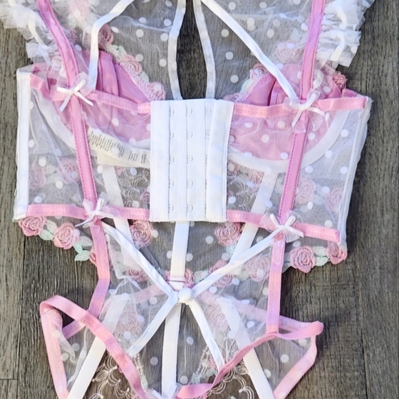 New!For Love and Lemons Pointelle Rose's Teddy - Picture 13 of 16